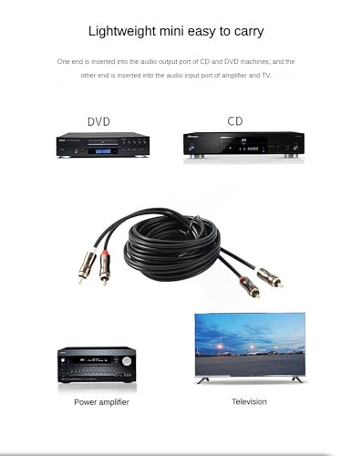 Cable RCA a 2 RCA de 3 metros contra interferencias para conectar altavoz a tocadiscos y TV 4