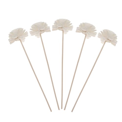 ULDIGI 5 Pack Rattan Sticks Natural Aroma Diffuser Sticks Essential Oil Scented for Home Fragrance Flower Decor