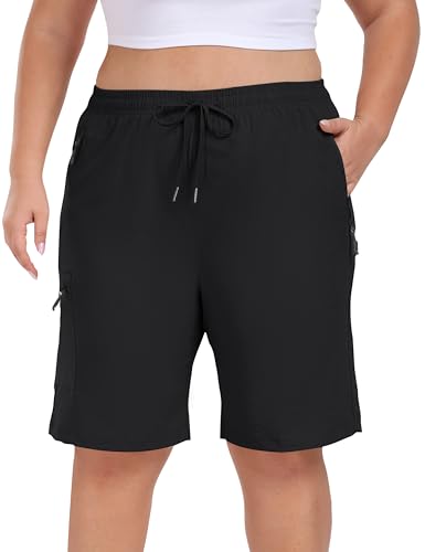 MoFiz Women's Plus Size Shorts Hiking Cargo Shorts Quick Dry Golf Active Shorts Lightweight Summer Shorts with Pockets2