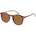 zeroUV - Vintage Inspired Round Horned P-3 Sunglasses with Key Hole Nose (Tortoise Brown)