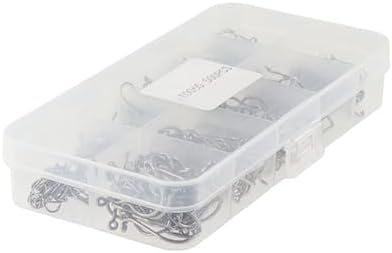 Miniatura 2 de 500 anzuelos de pesca de alta calidad, juego de ganchos de pesca de acero al carbono, anzuelos de cebo de gusano con caja de plástico para pesca de