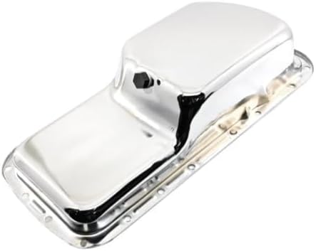 Steel Oil Pan Fits 1967–87 Chrysler/Mopar BB 361-383-400-413-440 & HEMI 426 – Center Sump – Chrome