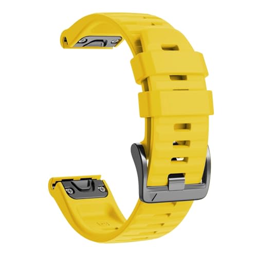 Image of ANCOOL Compatible with Fenix 6X /7X Band 26mm Quickfit Soft Silicone Watch Band Replacement for Fenix 5X /Fenix 8 51mm /Fenix 5X Plus /Fenix 3 /Fenix 6X Pro /Descent Descent MK2i Smartwatches (Yellow)
