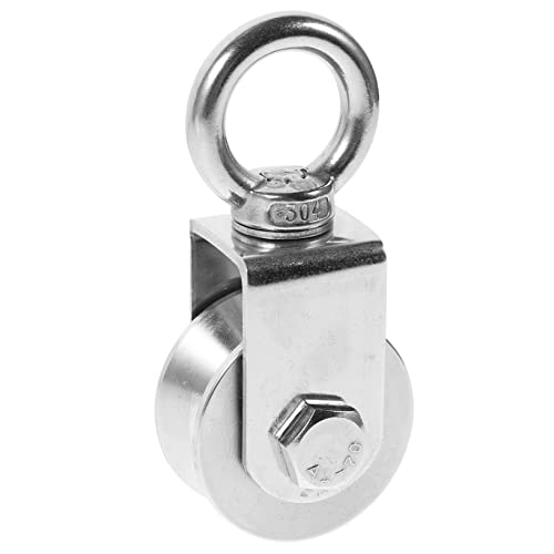 AUTSUPPL Rope Pulley System Stainless Steel 201 Pulley Wheel Cable Winch Pulley Block for Lifting