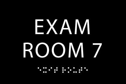 Black ADA Exam Room 7 Sign - Made from Durable Acrylic and Ready to Mount