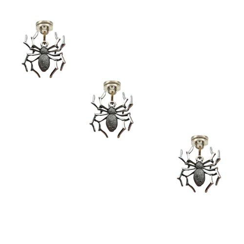 Silver Hinge Head Home Decoration Spider,Magnetic Hinge Dropper Hanging,Magnetic Hinge Head Toppers,Door Hinge Pin Topper (Silver)