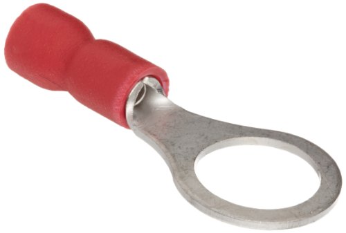 Morris Products 10020 Ring Terminal, Vinyl Insulated, Red, 22-16 Wire Size, 5/16