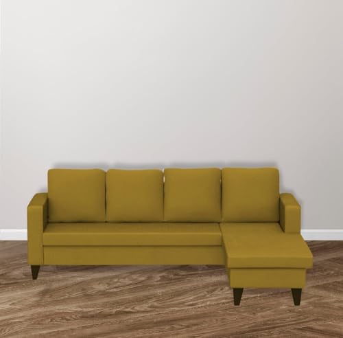 Image of The MM Furniture store Premium Fabric Sofa - Dirty Gold (6 Seater - RHS)