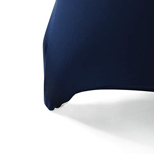 Image of Peomeise 6FT Spandex Table Cover Rectangular Stretch Spandex Tablecloth (Navy,6FT)