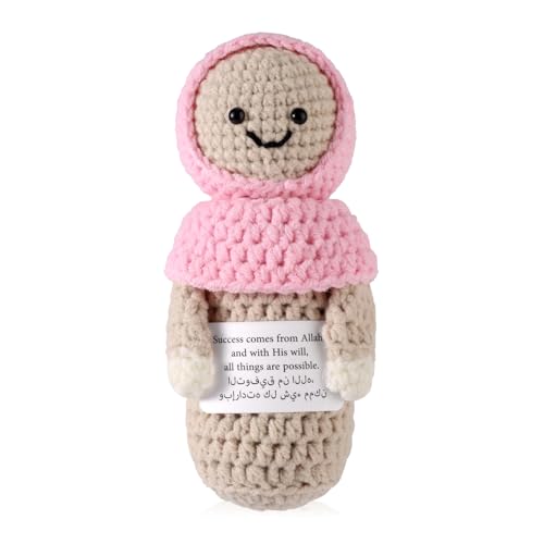 Muñeca tejida con hijab positiva, 14 cm