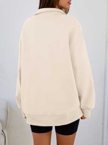 Image of Trendy Queen Women's Oversized Sweatshirts Half Quarter Zip Fleece Sweaters