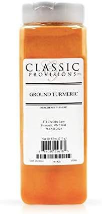Classic Provisions Spices, Turmeric 18oz Ideal for Curry Vegetables Rice Soup Spice Blends and More, Ground Tumeric, 18 Ounce
