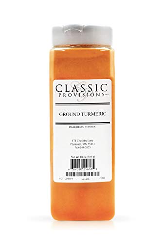 Classic Provisions Spices, Turmeric 18oz Ideal for Curry Vegetables Rice Soup Spice Blends and More, Ground Tumeric, 18 Ounce