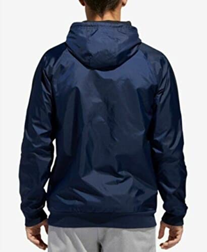 Adidas Men's Reversible Balance 3-Stripes Lightweight Hooded Jacket, Collegiate Navy/Black3