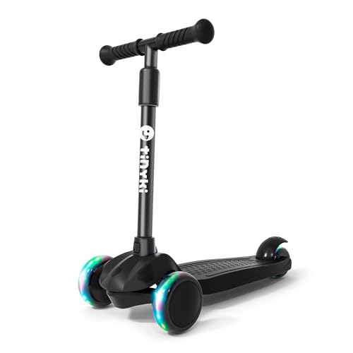 TINYKI Patinete Niño 2 Años a 6 - Patinete niña Altura Ajustable con Ruedas Luces LED - Patinete 3 Ruedas Scooter Niño - Patinete Infantil para Niños y Niñas Jugar