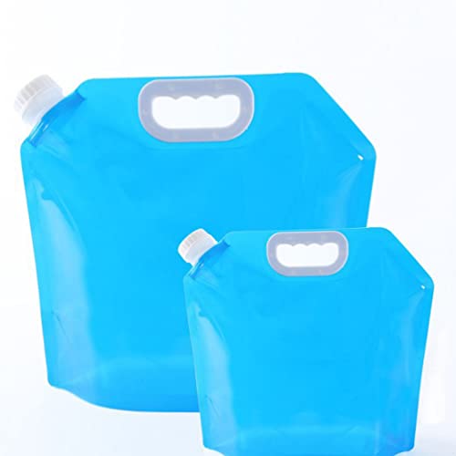 LIOOBO 4pcs 5l Collapsible Camping Water Bag Large Capacity Portable Hydro Carrier for Outdoor Activities Hiking Riding