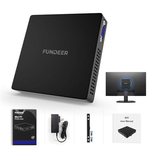 Laptops, Home Entertainment FUNDEER Mini PC, Mini Computadora de Escritorio Intel Celeron N3350 6GB LPDDR4 64GB Windows 10 Pro