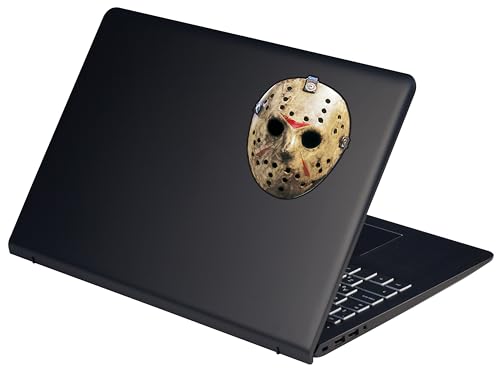 Image of Elektroplate Jason Voorhees Mask Dynamic Car Decal 4.25 inch | Officially Licensed Friday the 13th, Weatherproof Automotive Grade Horror Movie Vinyl Sticker for Water Bottle, Laptop & More