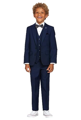 Costume garçon trois pièces avec veste revers échancré et smoking chic