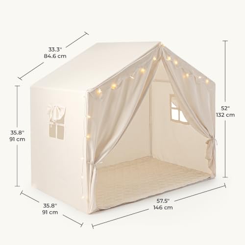 Tiny Land Kids Tent with Mat & Star Lights, Indoor Playhouse, Reading Nook - Image 3