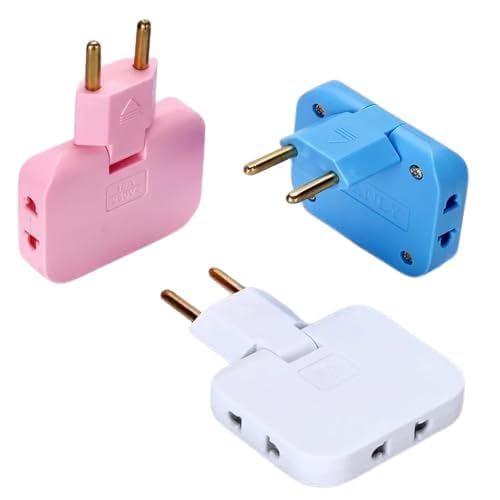 3-in-1 Multi Plug Adapter 1 Pc – Universal Travel Charger Adapter – 180° Rotatable 3-Pin Extender Socket – Foldable Wireless Mini Slim Wall Outlet for Multiple Device Charging (Multicolor)-image-42