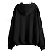 Teen Girls Oversiezd Zip Up Sweatshirts Cute Fleece Kids Hoodies Youth Long Sleeve Fleece Active (Black, 9-10 Years)