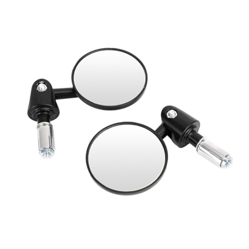 Rétroviseurs d'extrémité de barre 22mm pour moto avec miroir convexe noir de 73mm