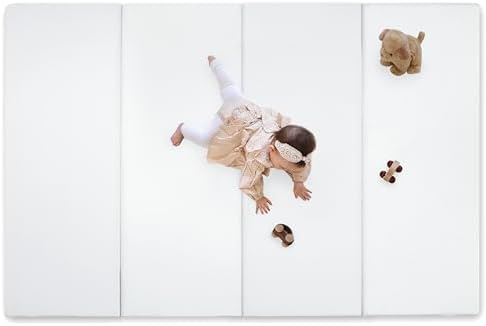 （07:30時点） (ケラッタ) プレイマット 折りたたみ リバーシブル 赤ちゃん 1級防音 防水 厚手 (ホワイト,200×140cm)