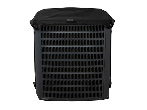 Covermates Ultima Mesh Top Air Conditioner Cover - All-Weather AC Unit Protector for Outside - Heavy Duty Ripstop Central Air Guard for Leaves & Debris - Polyester, Mesh Top 24W x 24D, Ripstop Black
