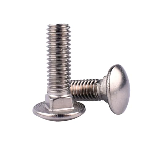 Image of 1 /4-20 x 2 Carriage Bolts Screws, 18-8 Stainless Steel 304, Round Head, Square Neck, UNC Fully Machine Coarse Threaded,20Pcs
