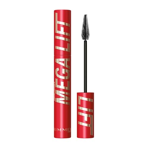 Rimmel London Thrill Seeker Megalift | Máscara de pestañas | Tono 001 Black | Efecto lifting y sin grumos | Fórmula vegana | 12.5 ml