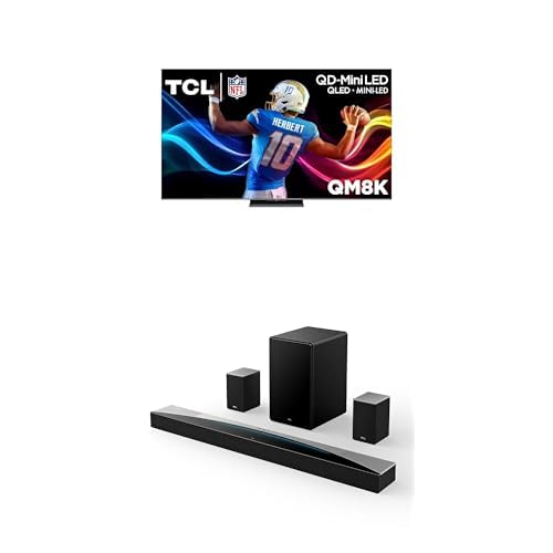 Image of TCL 85-Inch Class QM8K Series QD-Mini LED 4K UHD Google Smart TV (85QM8K, 2025 Model) + Q85H Q Class 7.1.4 Channel Sound Bar with Dolby Atmos