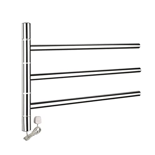 Calentador de Toallas Eléctrico Giratorio de Acero Inoxidable para Pared