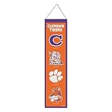 WinCraft Clemson University Tigers Evolution 8x32 Inch Vertical Wool Embroidered Hanging Banner