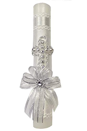 Swea Pea & Lilli White Pearl Cross Baptism Candle Set Kit For Christenings With Shell And Favors #TOP1