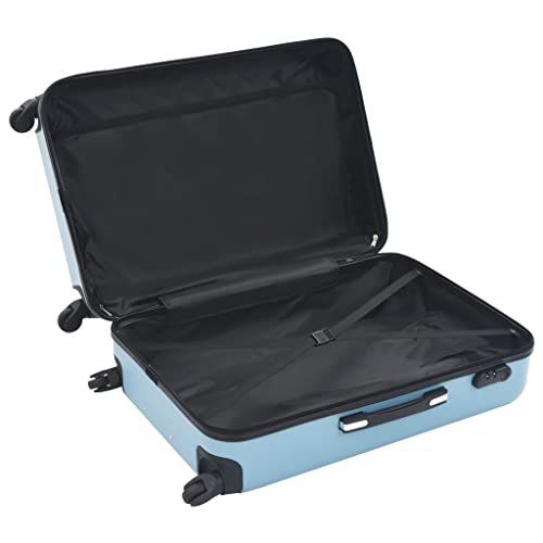 Durable and Lightweight Hardcase Trolley Set for Travel, 3-Piece ABS Suitcase Set, Blue4