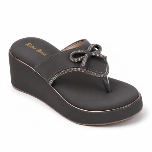 Image of Women Soft Synthetic Embellished Comfort Flats for Casual Ethnic |TPR Sole Slip On Sandalsfor Women & Girls | Lightweight Chappals for Ladies
