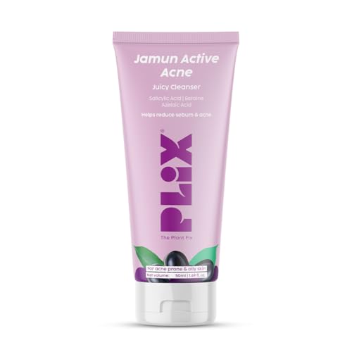 PLIX - THE PLANT FIX Jamun Active Acne Mini Facewash Gel Oily & Acne Prone Skin | Daily Use | Women & Men | 50 ml