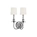 Cohasset 2 Light Wall Sconce Shade Color: White, Finish: Polished Nickel