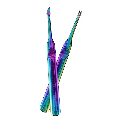 WEKADRIN 2pcs Stainless Steel Manicure Forks Cuticle Remover Set for Nail Art Home Use