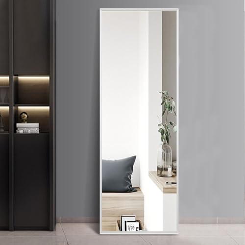 Image of VENETIAN IMAGE Full-Length Dressing Mirror, Floor or Wall Mounted, Metal Frame for Modern Interiors (Silver, 160 x 50 CM)