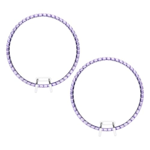 Aro de bordado de 19.5 cm PATIKIL de plástico morado con resorte de tensión para punto de cruz