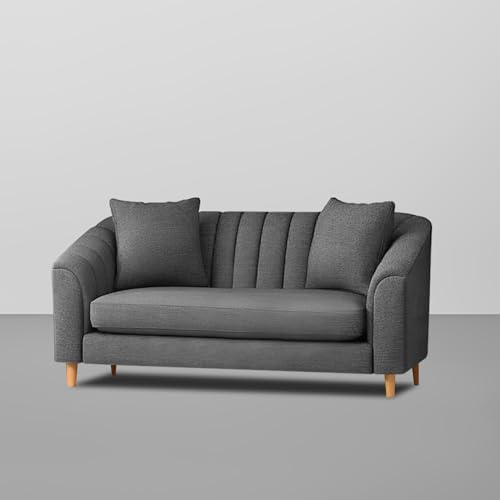 Image of Casaliving Doraldo 2 Seater Sofa Set for Living Room (Dark Grey Colour) Premium Fabric Sofa