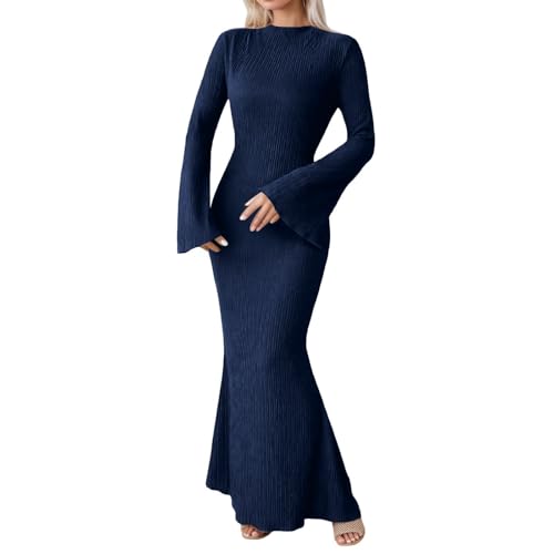 Robe moulante confortable col rond pour sublimer la silhouette au quotidien