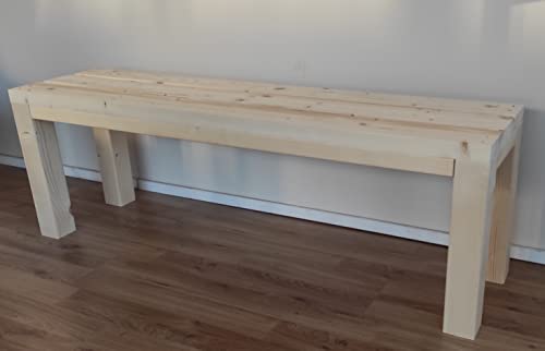 TOTAL WOOD 2012, Banco de Madera de Abeto Natural, Modelo Classico, Elemento de decoración, Asiento de Madera, Ideal para Interior y Exterior, también a Medida (100x38,5x50) - imagen 4