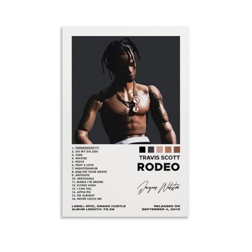 Yunneat Travis Poster: Scott Rapper Music Album Art - Modern Family Bedroom Decor - 12x18inch (30x45cm)