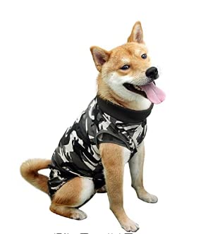 犬用術後ウェア 犬用 術後服 腹部の傷口保護 傷舐め防止 エリザベスカラーに代わる 避妊手術 皮膚保護 術後カバー服 保護服 雄 雌兼用 避妊 離乳 皮膚病通気 (L)