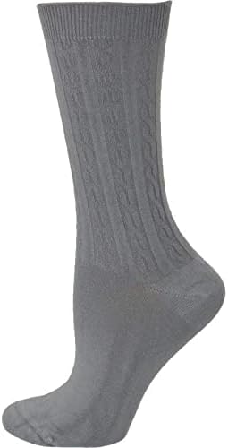 Sierra Socks Women's Cable Pattern Cotton Crew Dress Socks, 3 Pair image 5