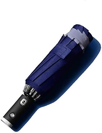 Parapluire Automatique Parapluie Inversé Automatique - 105cm Coupe-vent 10 Baleines Parapluie Réfléchissant Sécurité Nuit