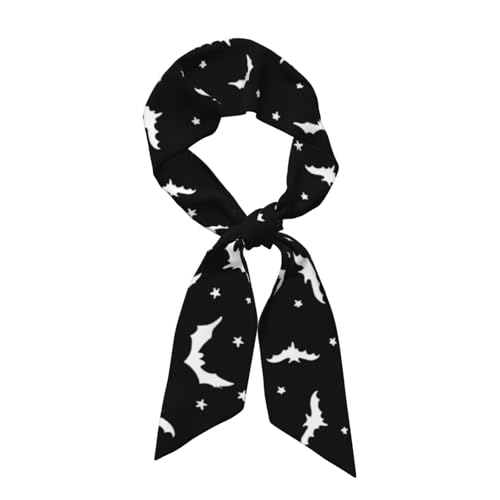 FYQZVI Halloween Bat Purse Scarf Handbags For Women Scarfs Bags Band Hair Neck Scarves Silky Long Thin Satin Headscarf Fashion